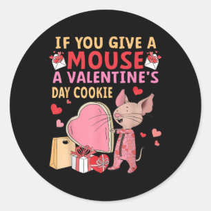 Funny Mouse Valentines Day Cookie Love Candy Heart Classic Round Sticker