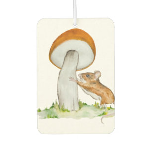 Funny mouse with wild mushroom car air freshener