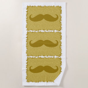 Funny Moustache #10 Beach Towel