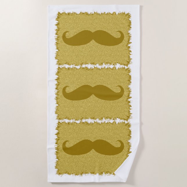 Funny Moustache #10 Beach Towel (Front)