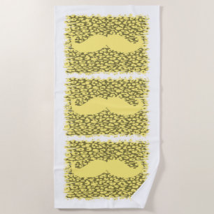 Funny Moustache #16 Beach Towel