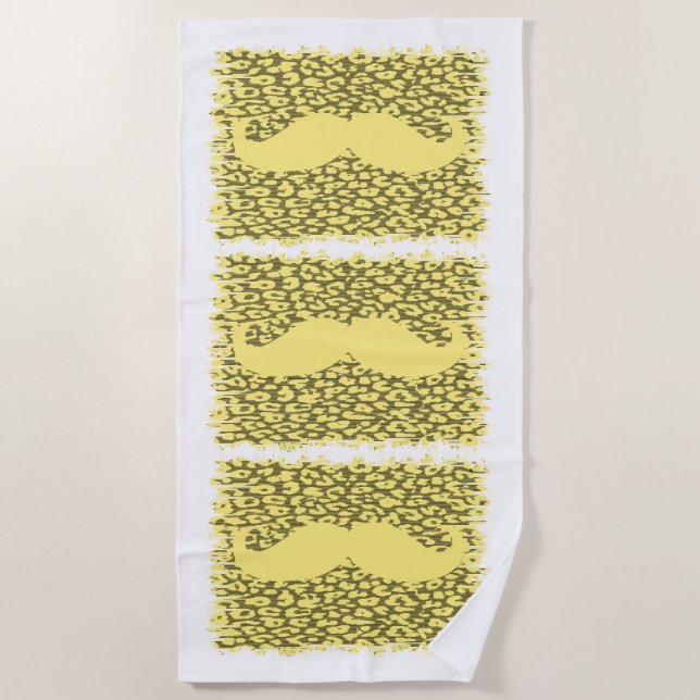 Funny Moustache #16 Beach Towel (Front)