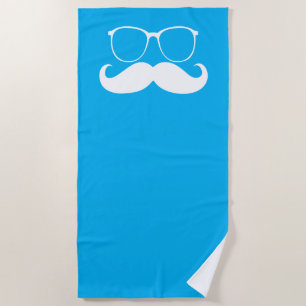 Funny Moustache #24 Beach Towel