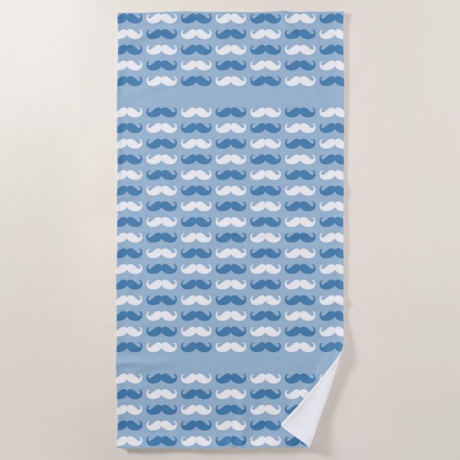 Funny Moustache #36 Beach Towel (Front)