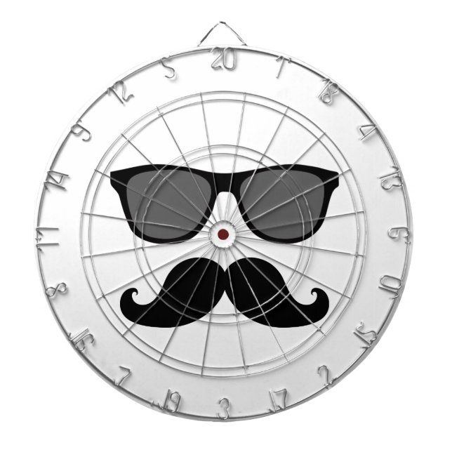 Funny Moustache and Black Sunglasses Dartboard (Front)