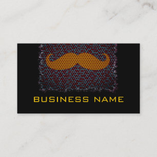 Funny Moustache and Plain Black Business Card