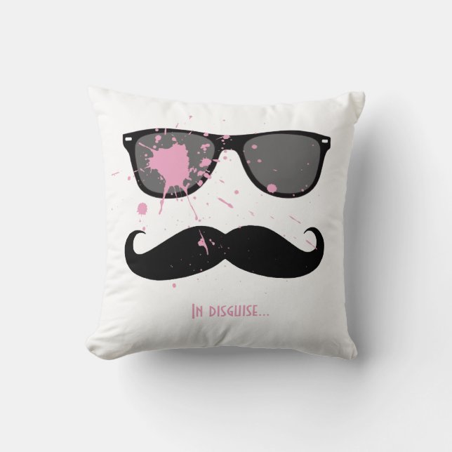 Funny Moustache and Sunglasses Cushion (Front)