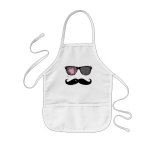 Funny Moustache and Sunglasses Kids Apron