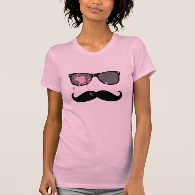 Funny Moustache and Sunglasses T-Shirt (Front)