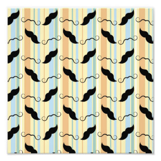 Funny Moustache Background Photo Print