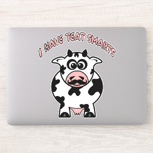 Funny Moustache Cow Teat Smarts