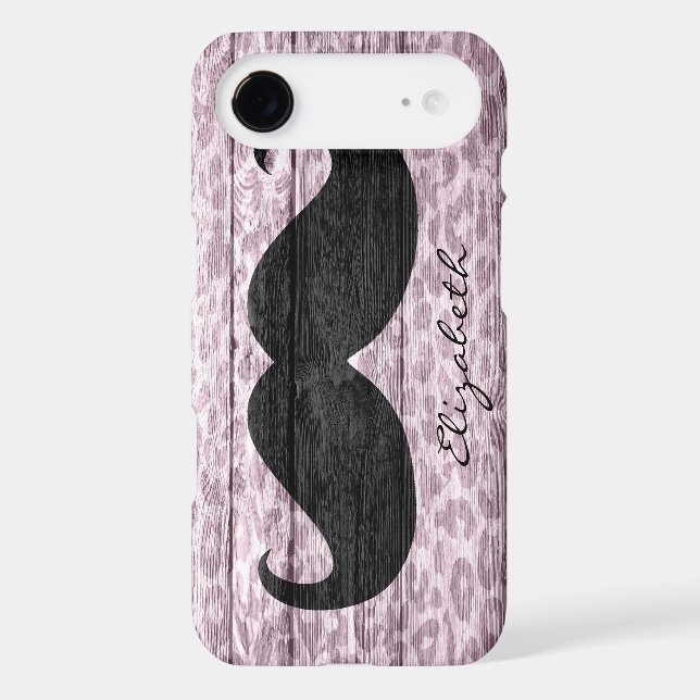 Funny Moustache Custom Monogram #4 Case-Mate iPhone Case (Back)