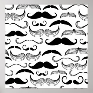 Funny Moustache Design Poster