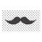 Funny Moustache Drawing And Black Polka Dots