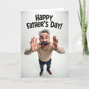 Funny Moustache Fathers Day Card