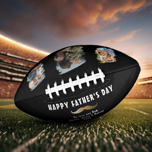 Funny Moustache Happy Father's Day 3 Photo Football