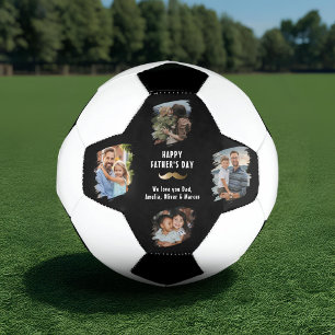 Funny Moustache Happy Father's Day 4 Photo Soccer Ball