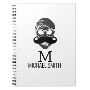 Funny Moustache Monogram #2 Notebook