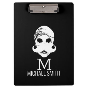 Funny Moustache Monogram Clipboard