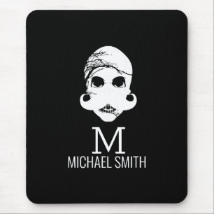 Funny Moustache Monogram Mouse Pad