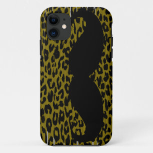 Funny Moustache on Leopard Skin 3 iPhone 11 Case