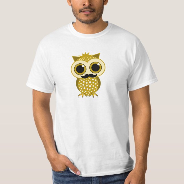 funny moustache owl T-Shirt (Front)