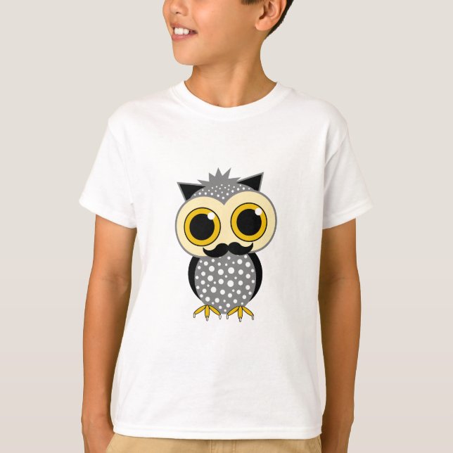 funny moustache owl T-Shirt (Front)