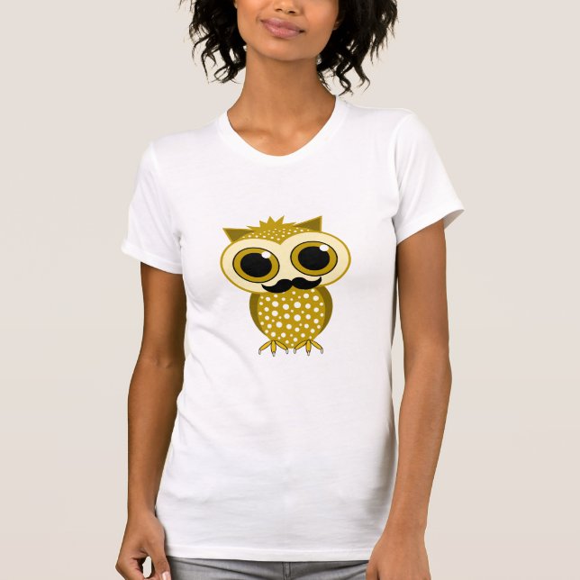 funny moustache owl T-Shirt (Front)