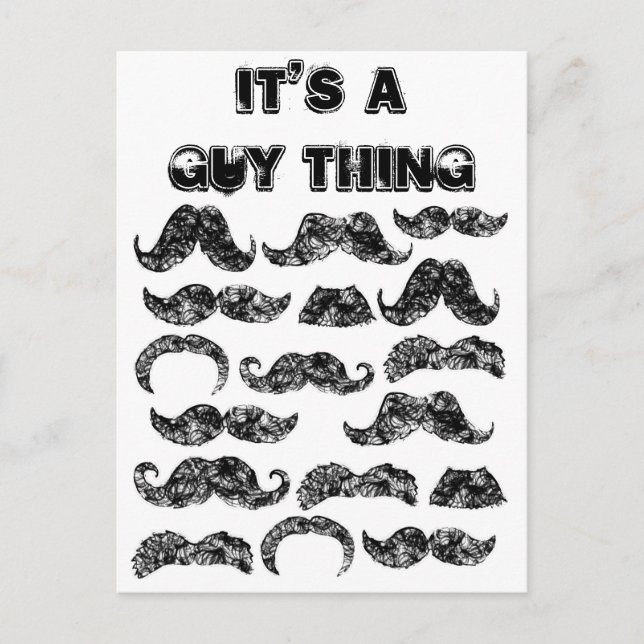 Funny Moustache pattern for men Postcard (Front)