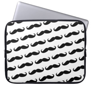 Funny moustache pattern laptop sleeve