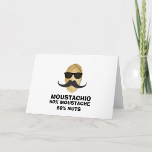 Funny Moustache Pistachio Greeting card