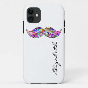 Funny Moustache Plain White Background iPhone 11 Case