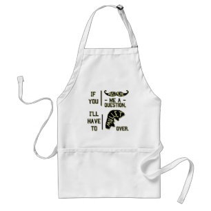Funny Moustache Question Mullet Joke Pun Standard Apron