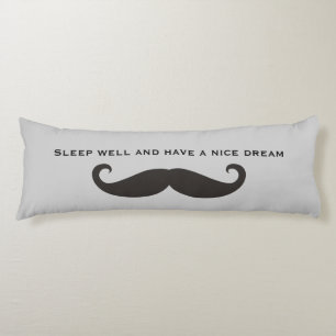 Funny Moustache / Schnurrbart + your text Body Cushion