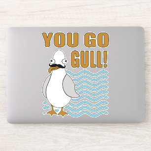 Funny Moustache Seagull You Go Gull