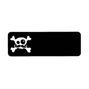 Funny Moustache Skull Return Address Label