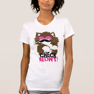 Funny Moustache Sunglasses Check Meowt! Tank Top