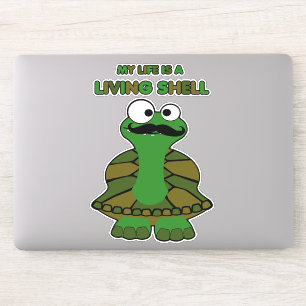 Funny Moustache Turtle Life is a Living Shell