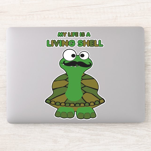 Funny Moustache Turtle Life is a Living Shell (Computer)