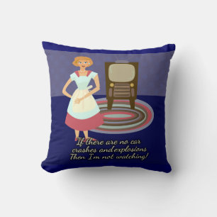 Funny Movie Lover Cartoon Housewife Character Cushion