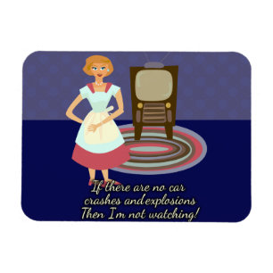 Funny Movie Loving Housewife Retro Art Fun Magnet