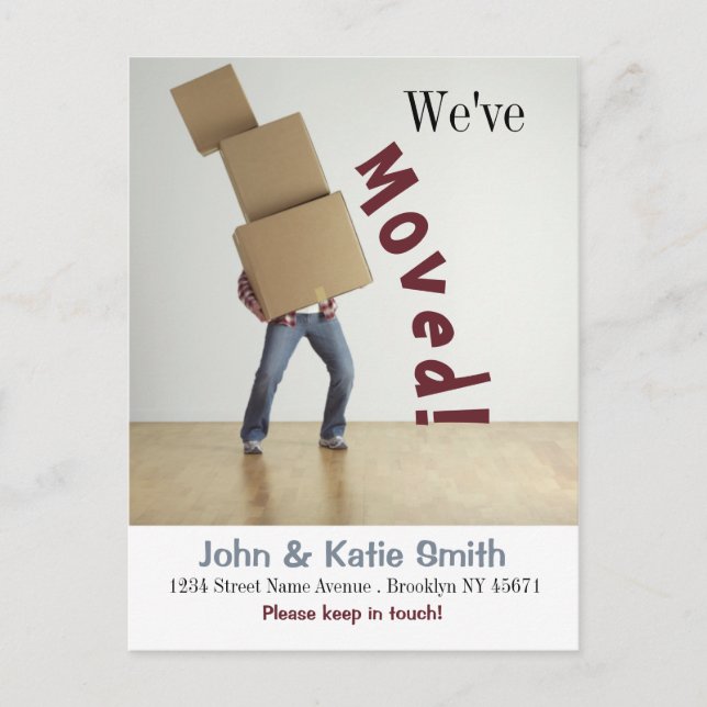 funny moving announcement card- custom Postcard (Front)