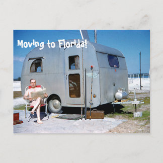 Funny Moving to Florida trailer change of address Announcement Postcard