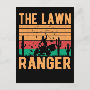 Funny Mowing Ranger Father Grass Mower Postcard