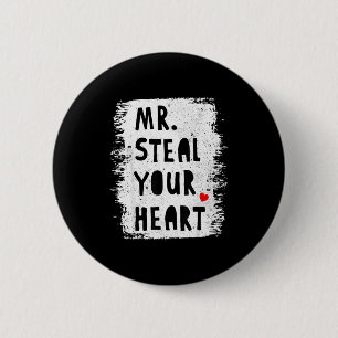 Funny mr steal heart boys kids toddlers valentines 6 cm round badge