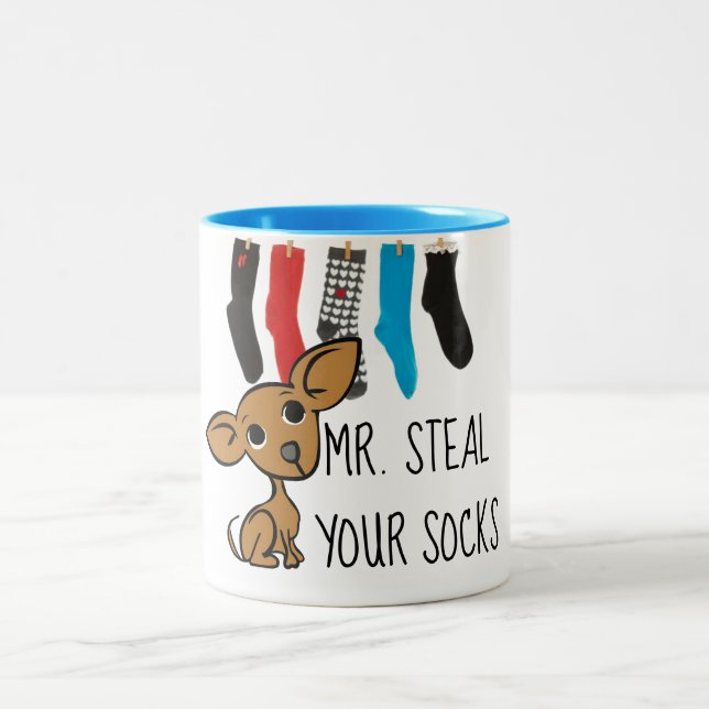 Funny Mr. Steal Your Socks Chihuahua mug (Center)