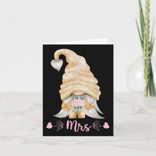 Funny Mrs And Mr Gnome Wedding Tee - Cute Gnomie B Card