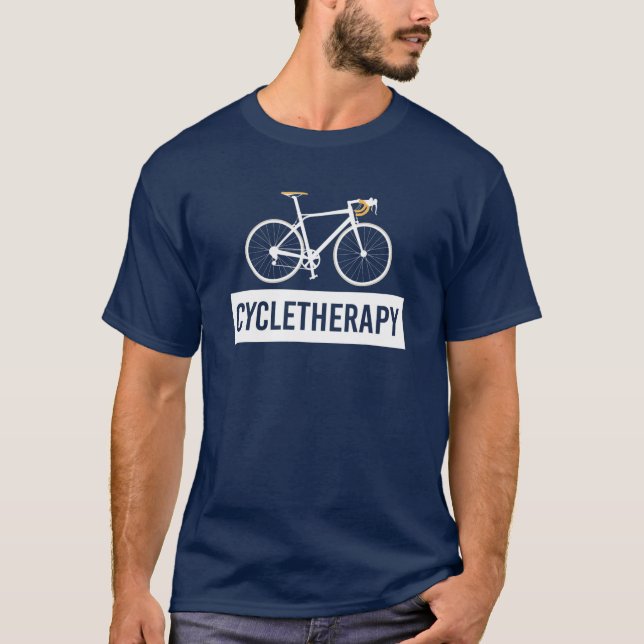 Funny MTB Cycling Therapy T-Shirt (Front)