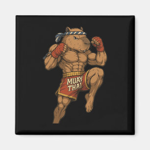 Funny Muay Thai Capybara Thai Boxing Martial Arts Magnet