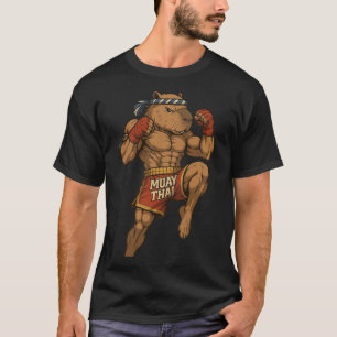 Funny Muay Thai Capybara Thai Boxing Martial Arts  T-Shirt